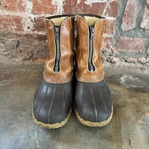 Vintage L.L. BEAN Made in Maine USA Men's Shearling Zip Muck Duck Boots 9